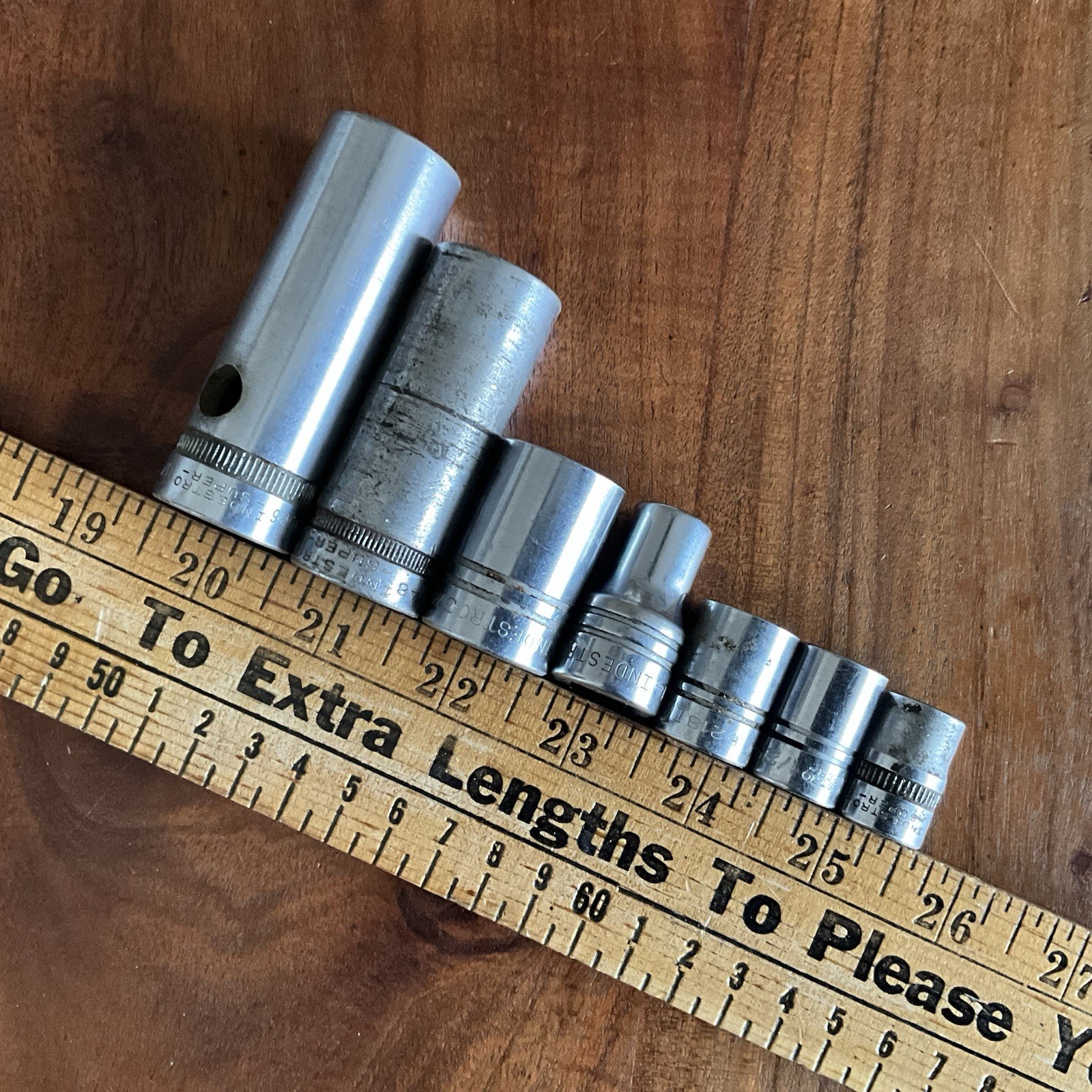Vintage Indestro Super Socket Lot of 7 Made in the USA