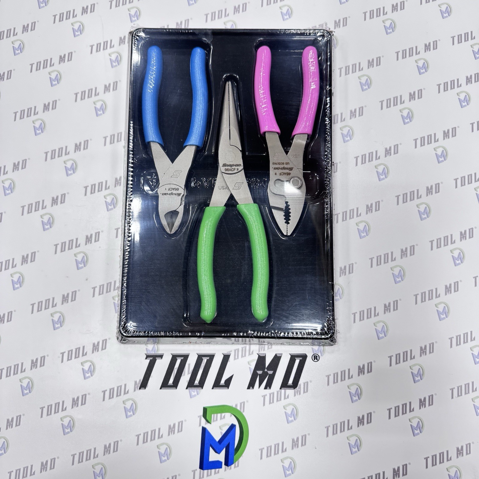 Snap-on Tools USA NEW 3pc Assorted Colors Plier Cutter Needle Nose Set PL306ACF