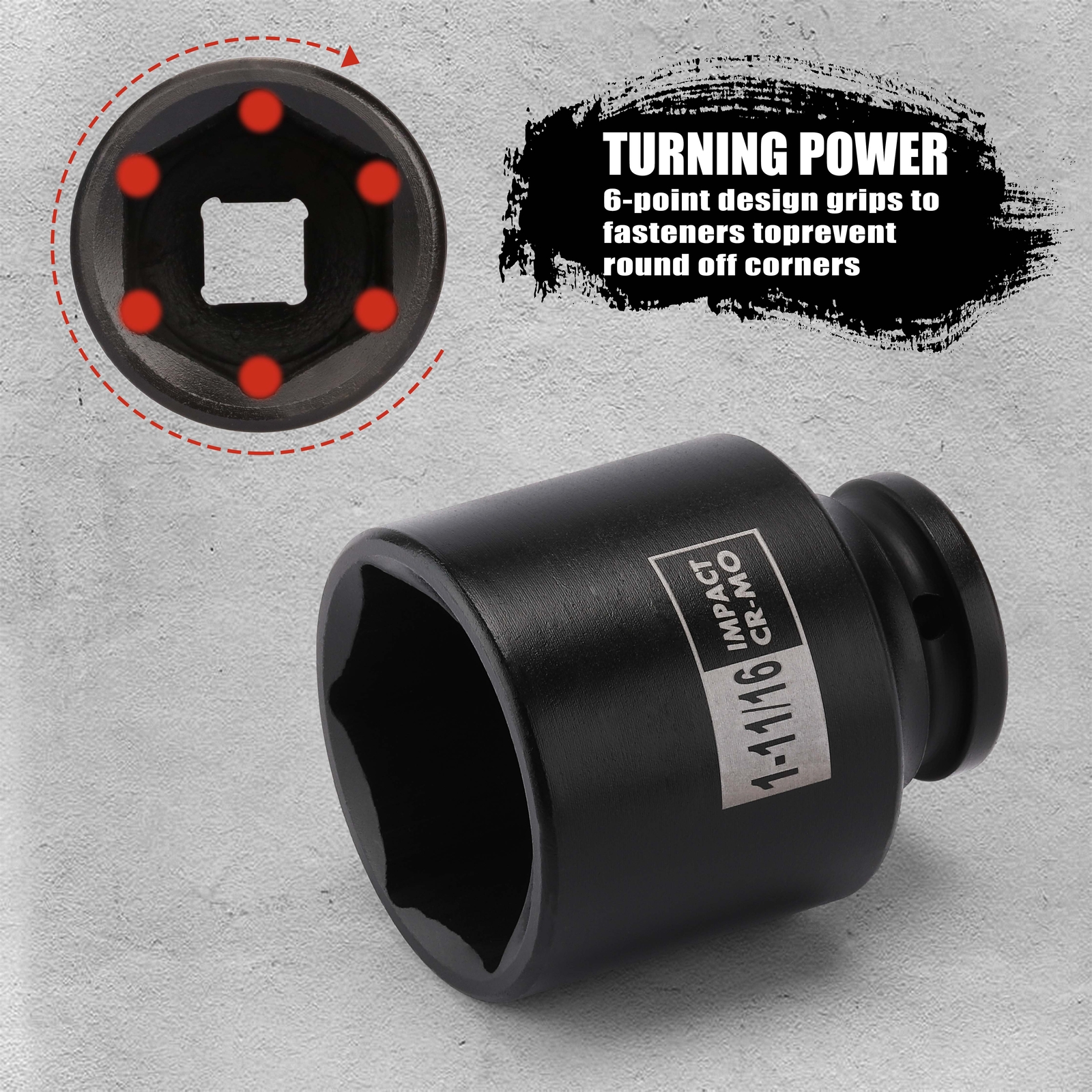 8pcs 1/2″ Drive Shallow Spindle Axle Nut Impact Socket Set,1-9/16″ to 2″ CR-MO