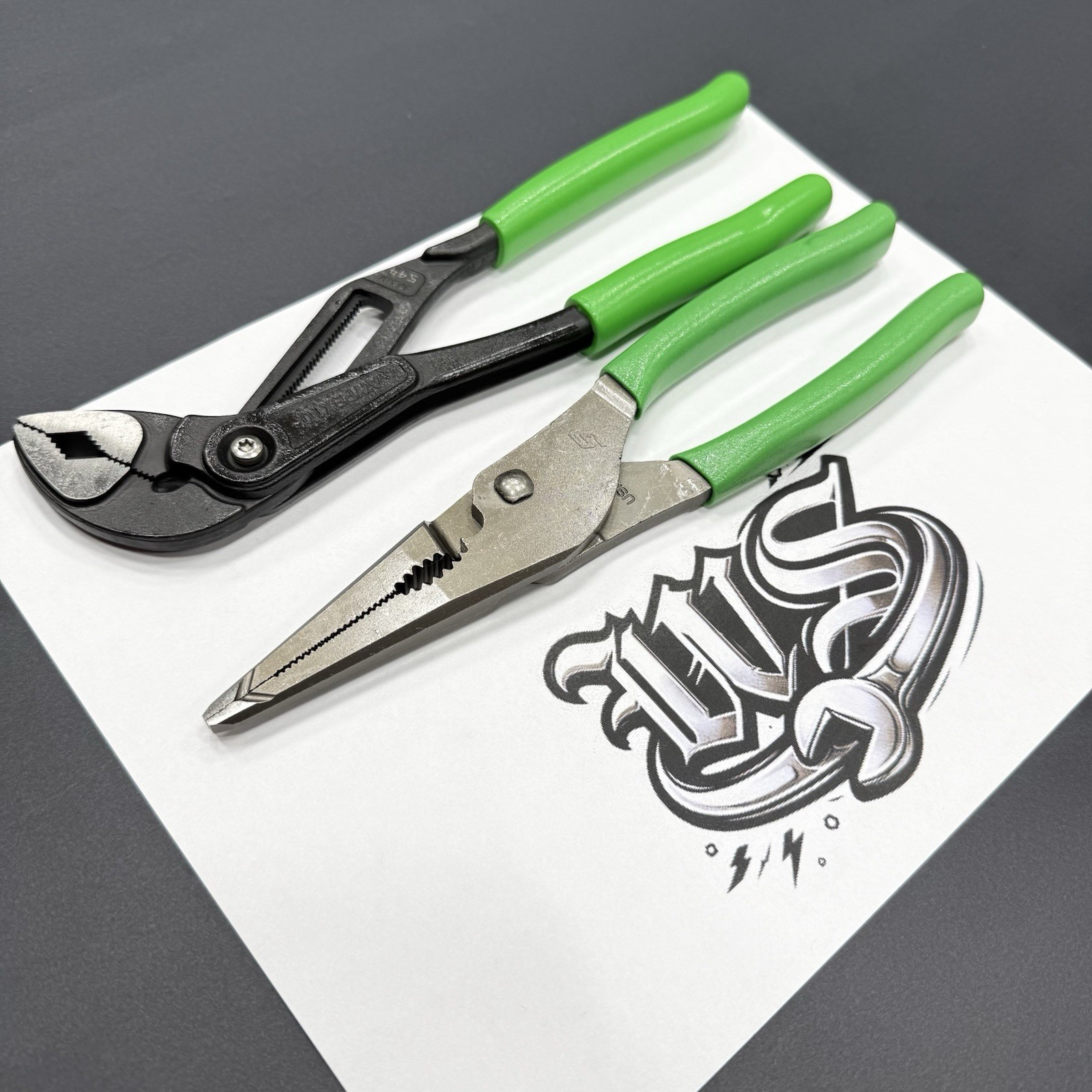Snap-on Tools USA NEW 2pc GREEN Soft Grip Assorted Pliers Set LN47ACF AWPBX10