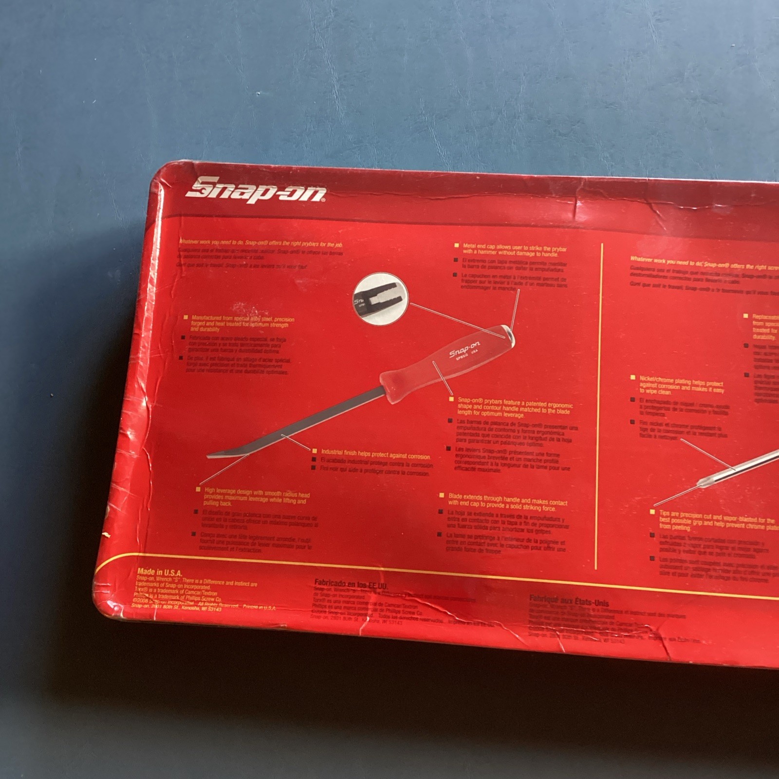 Snap On 8 Piece Soft Grip Combination Screwdriver And Pry Bar Set, Brand New!