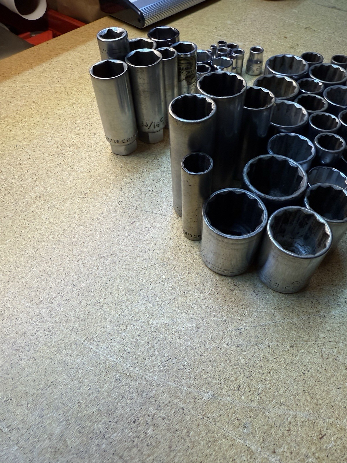 Lot Of 90 + Craftsman Sockets Assorted Sizes SAE METRIC 1/2 3/8 1/4 Drives Read