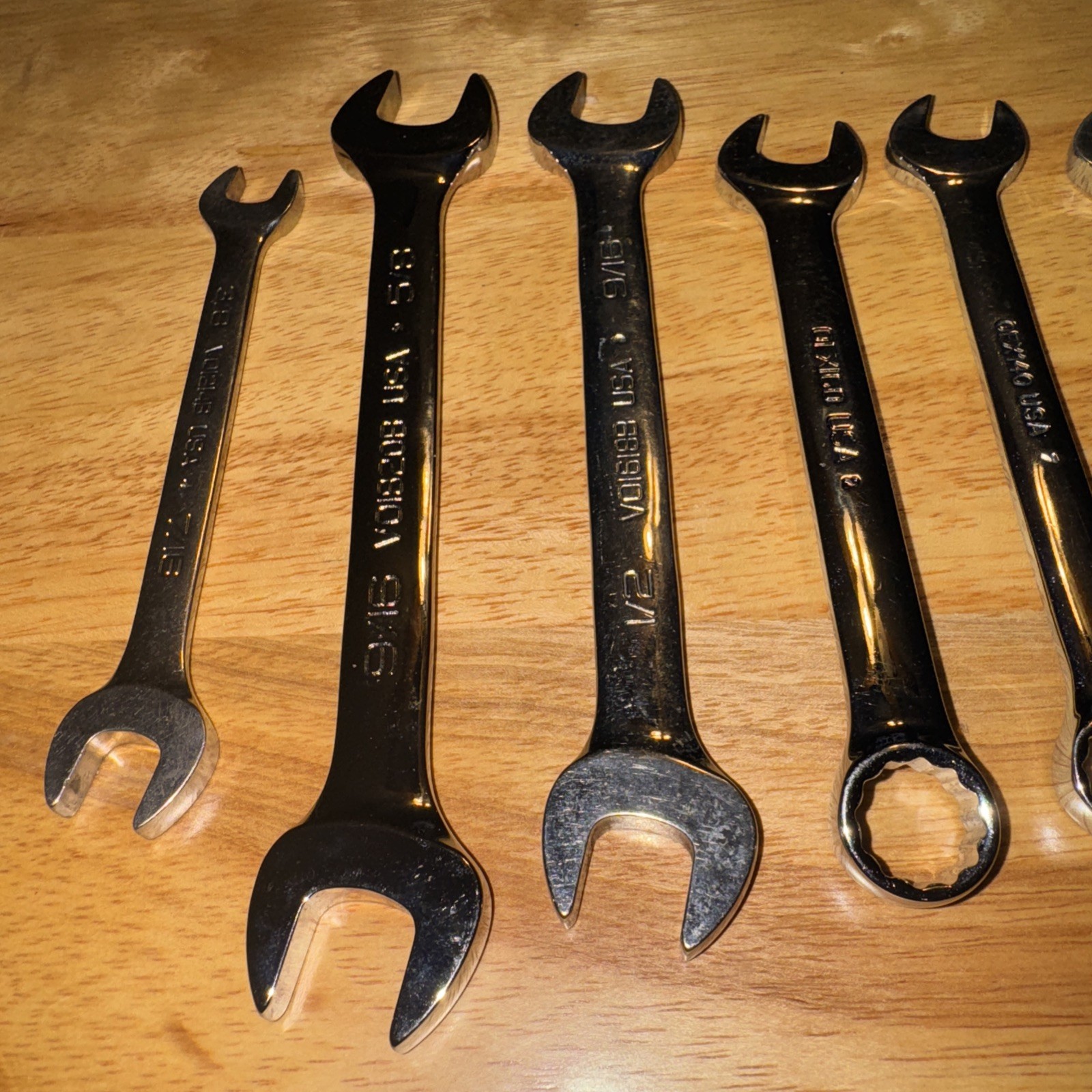 Snap-On Combination Wrench Lot USA Chrome Professional Mechanic Tool