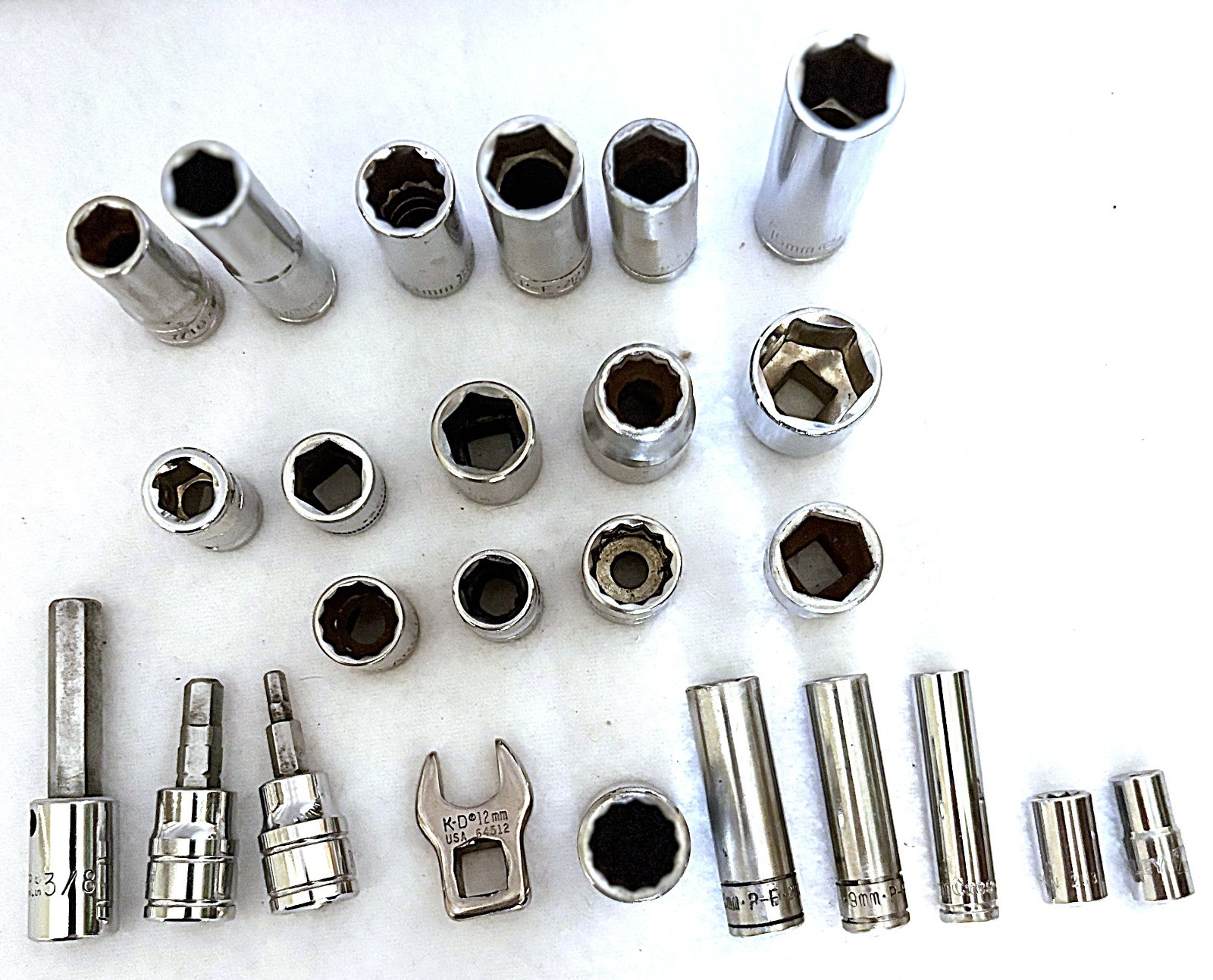 Set of 25 Sockets SAE Metric 1/4″ 3/8″ 1/2″ Drive Shallow & Deep