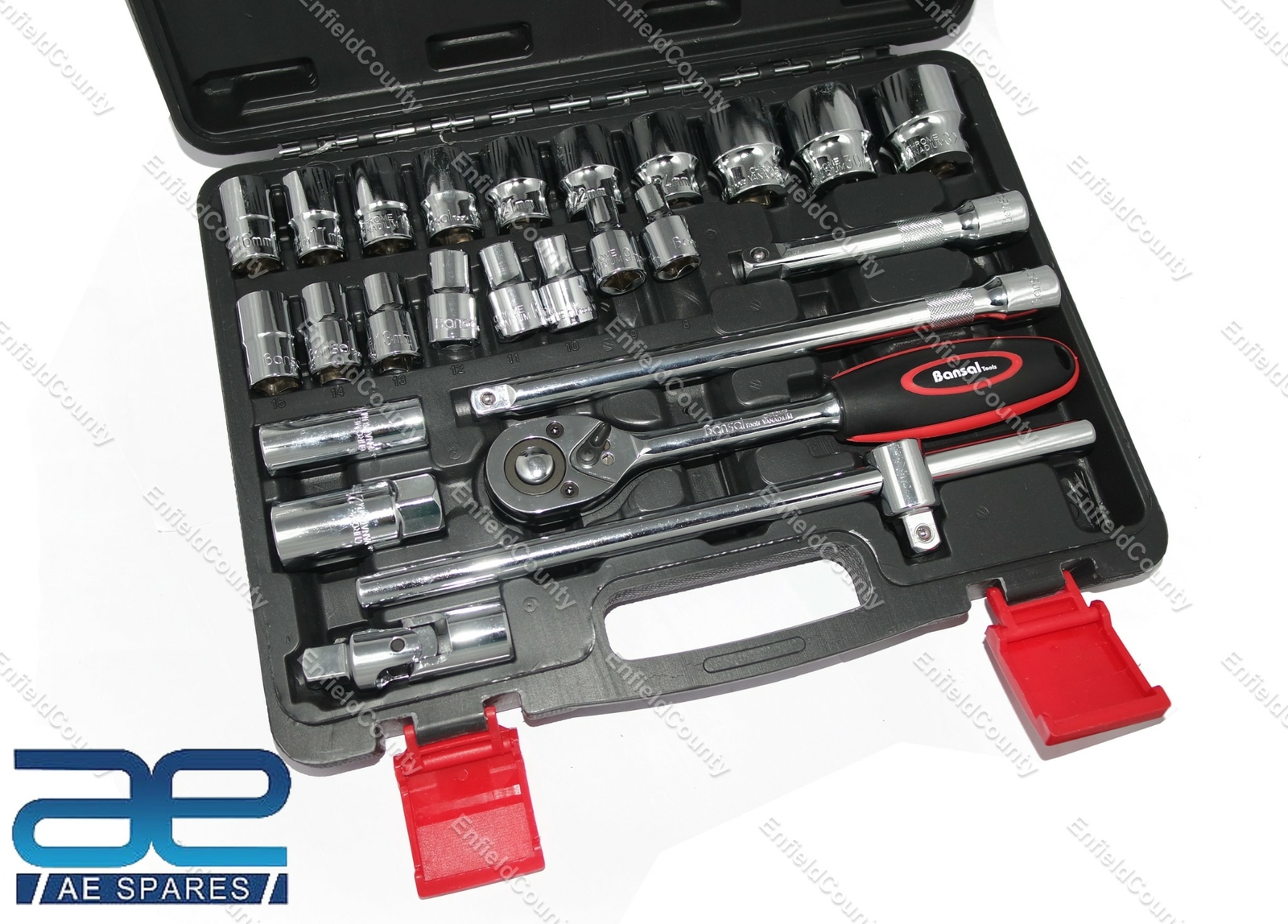 1/2″ Inch Square Drive Hex Bi-Hex 6 point Socket Set 25 Pcs.