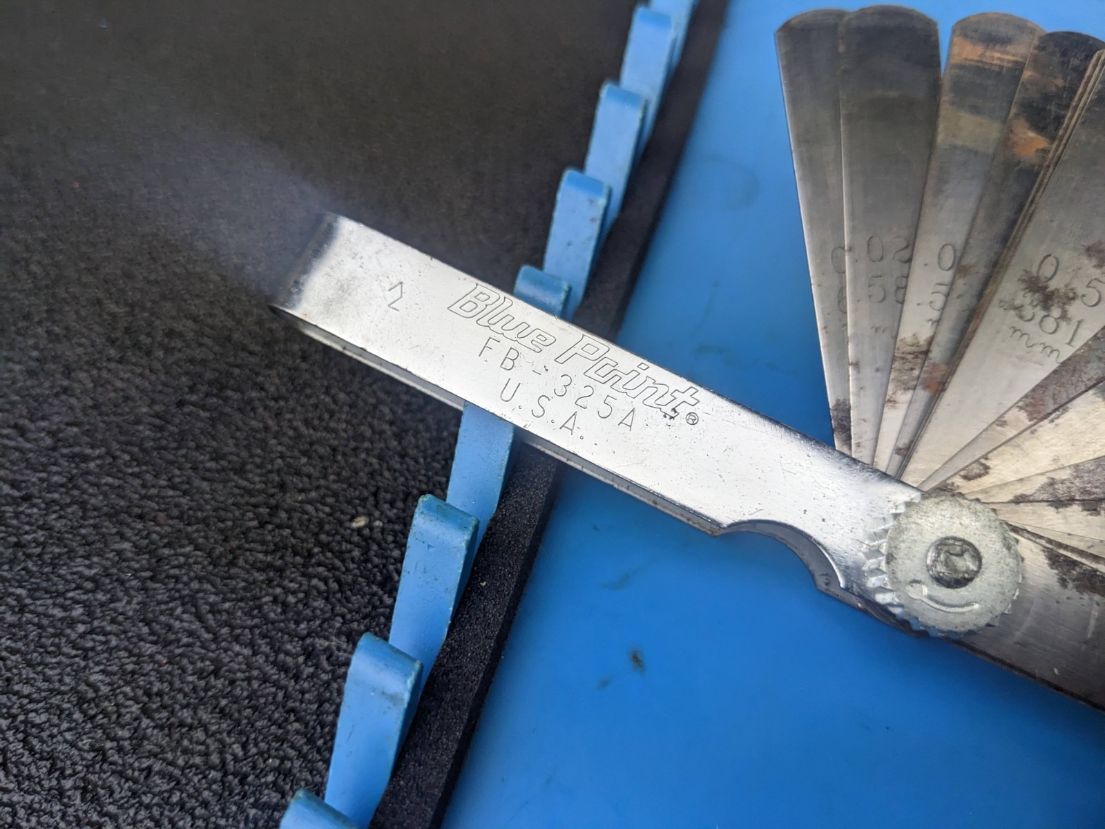 #bl568 Blue Point FB325A Feeler Gauge Set 25 Blades Inches SAE Metric USA
