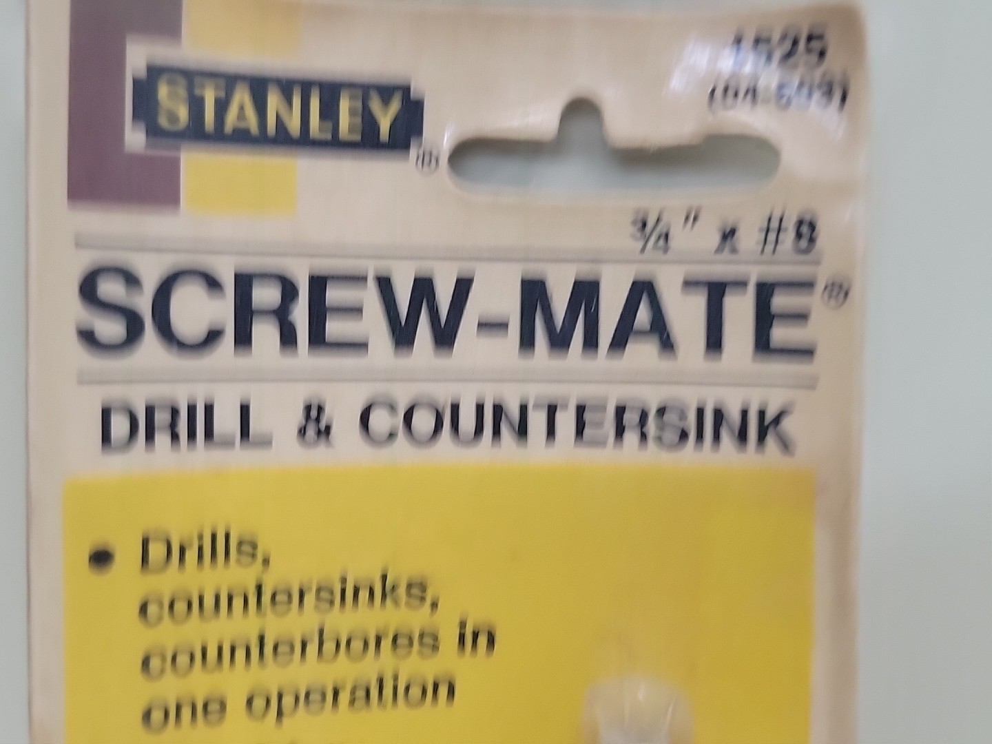 Stanley 04-603 Screw-Mate Drill & Countersink 1525 #04-603 3/4 x 8 #8 USA NOS