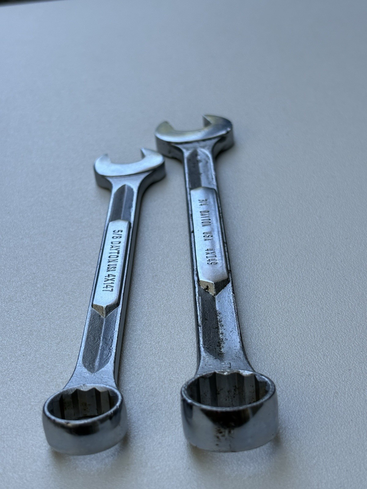 Vintage Dayton USA 3/4” & 5/8” Combination Wrenches 4X149 4X147 Made in USA