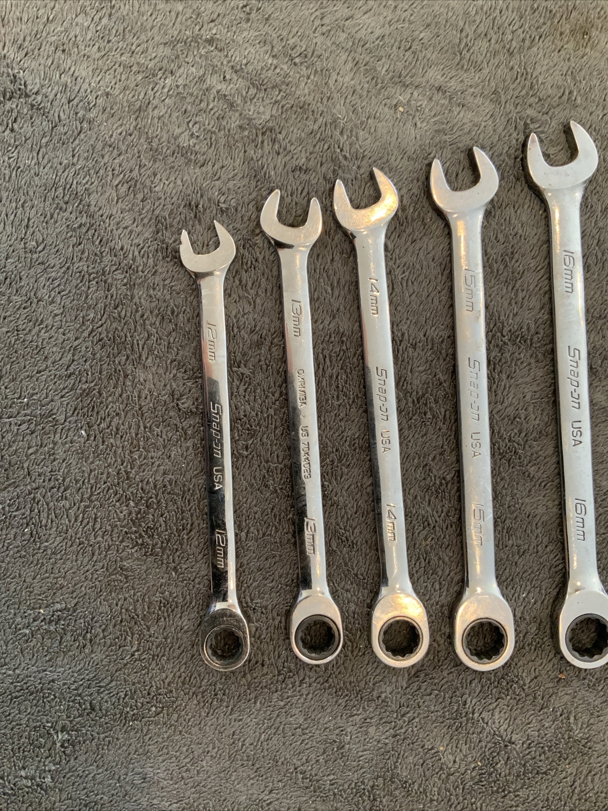Snap On Non Reversible Ratcheting Wrenches, 12-16…18, 19….21, 22….14mm….L