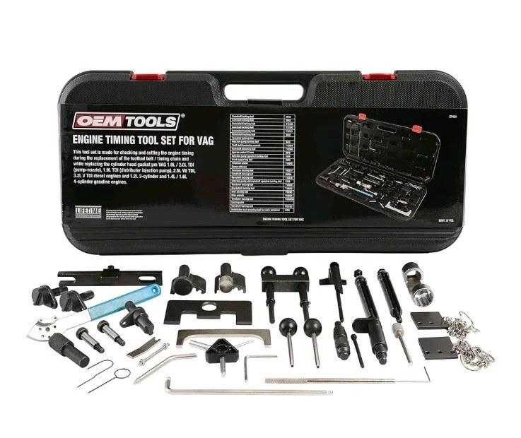 OEMTOOLS 27404 Engine Timing Tool Set for VAG, 37 Piece Engine Timing Locking…