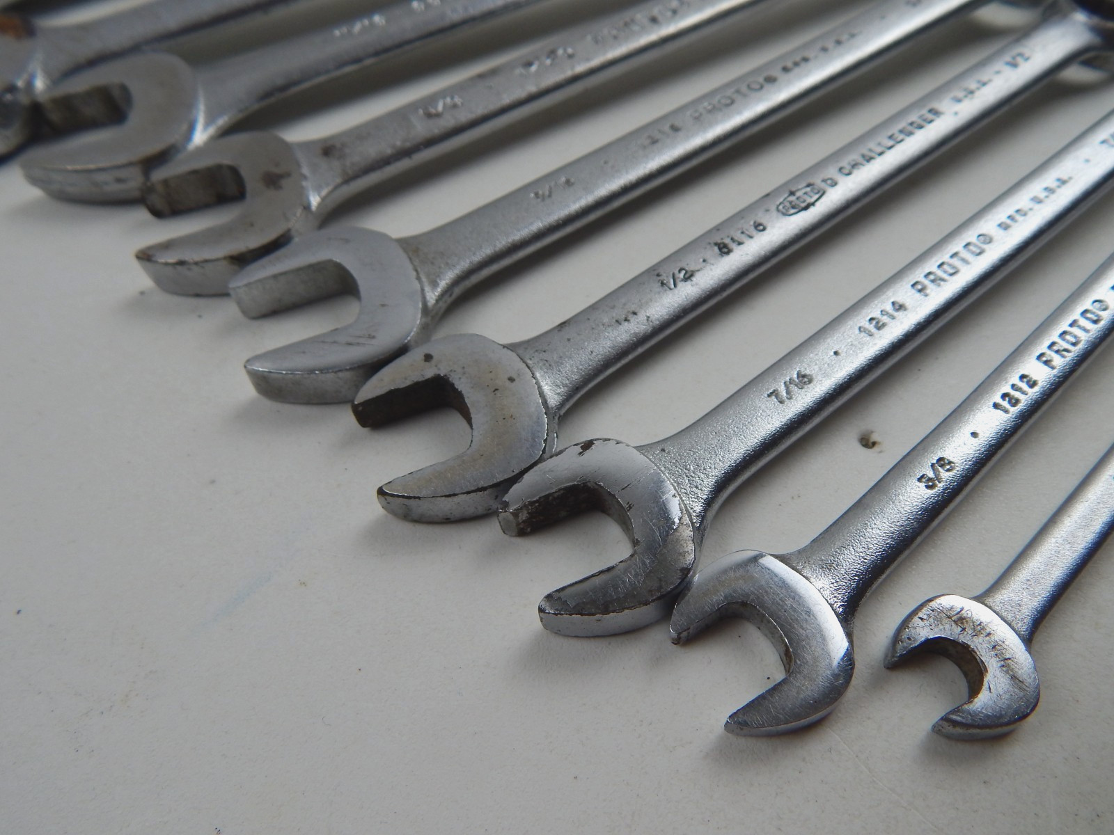 Proto & Challenger 1/4″ to 1-7/16″ 12 Point SAE Combination Wrench Set 15pc USA