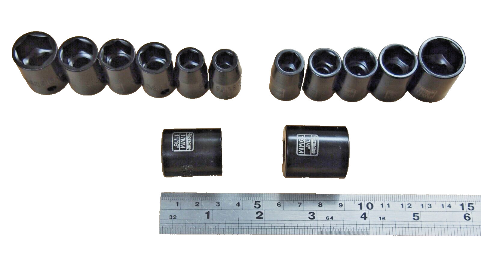 HOTECHE 38 Pcs 1/2″ 3/8″ Dr. Duo Metric SAE Impact Socket Deep Shallow 206404