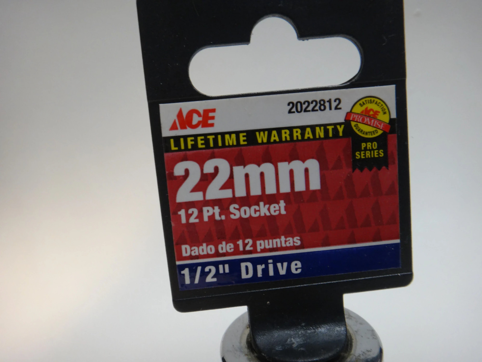ACE 22mm 12 Pt Socket 1/2in Drive MPN 2022812 Used – CR-V Chrome Vanadium