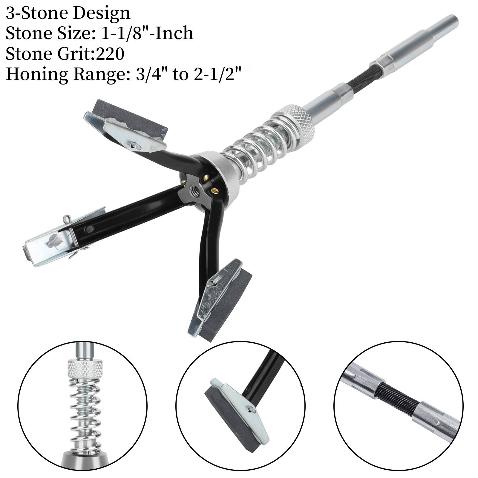 Car Engine Brake Cylinder Hone Flexible Shaft Bore Honing Tool 3 Stones 220 Grit