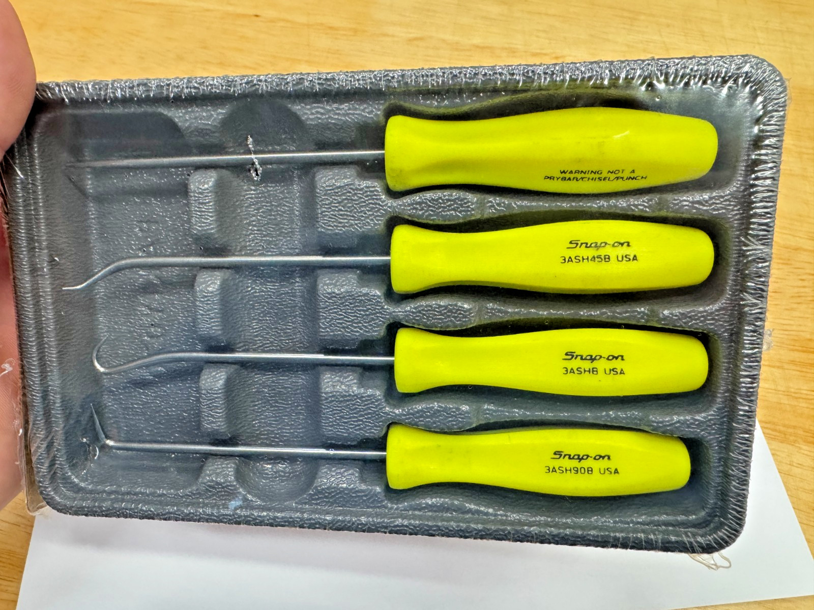 Snap-on Tools USA RARE NOS HIVIZ Mini Hard Handle Awl Hook Pick Set ASA204BHV