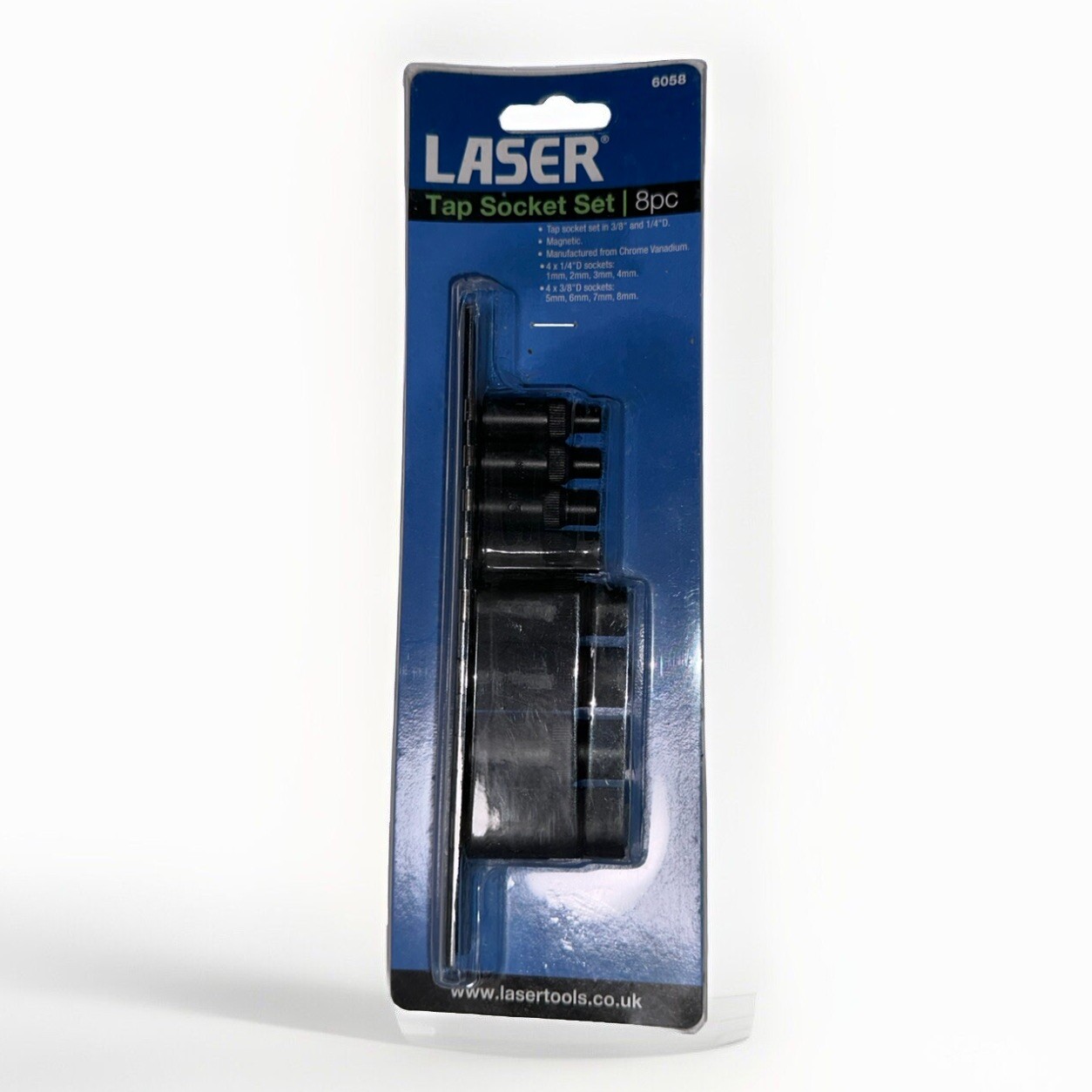 Tap Socket Set 3/8″D, 1/4″D 8pc – Laser 6058 Magnetic locking For Efficiency,New