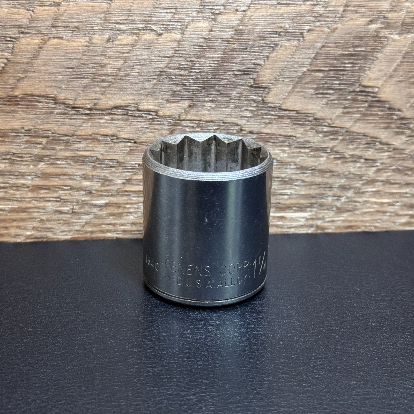 Vintage PENENS CORP (CHALLENGER) 3/8 Drive SAE 12PT 1-1/4 Chrome Socket 1640 USA