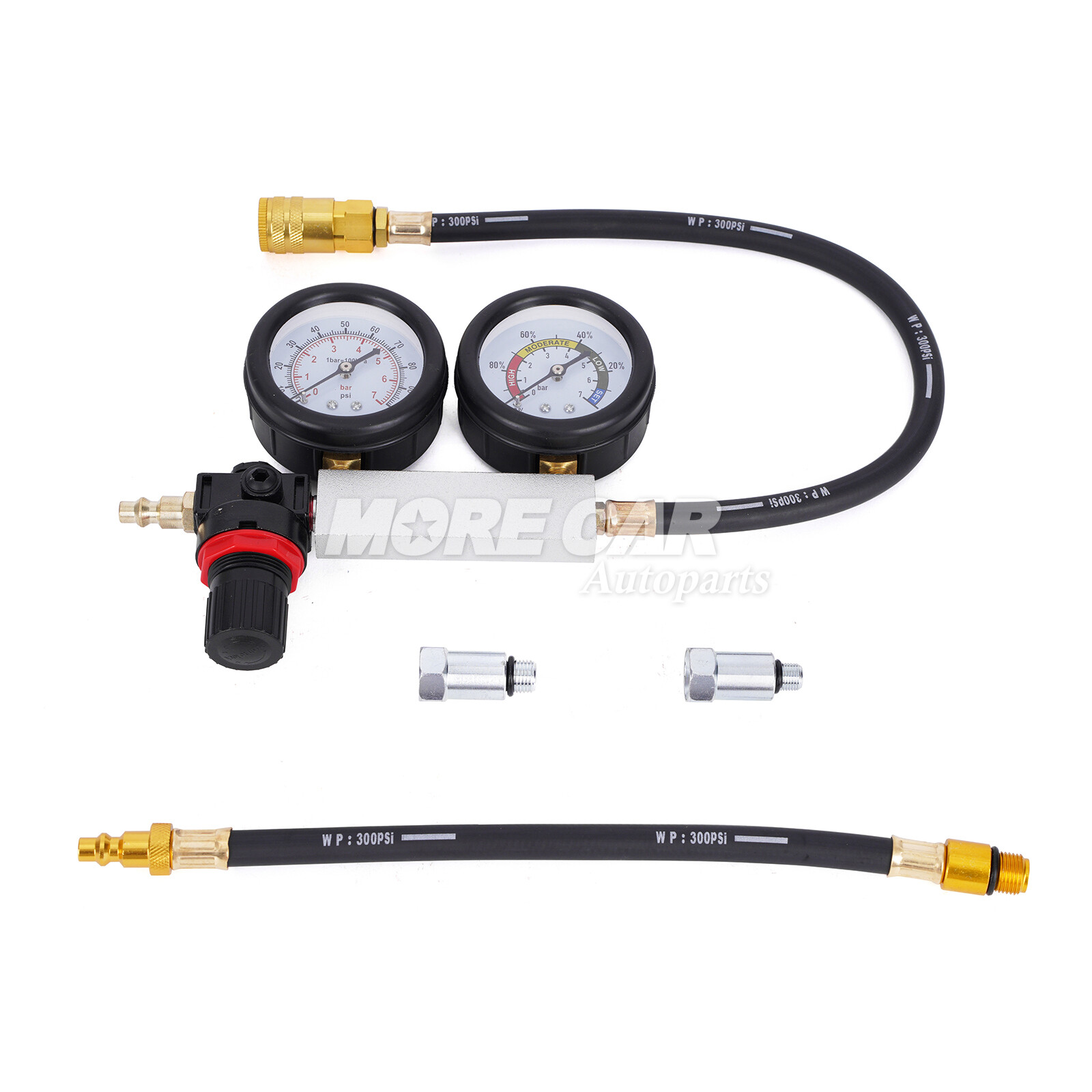 Engine Cylinder Leak Down Tester Kit With 10mm 12mm 14mm Spark Plugs