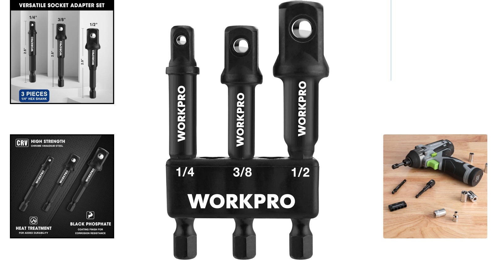 High Strength 3-Piece Socket Extension Set – Perfect for Impact Drivers & Drills