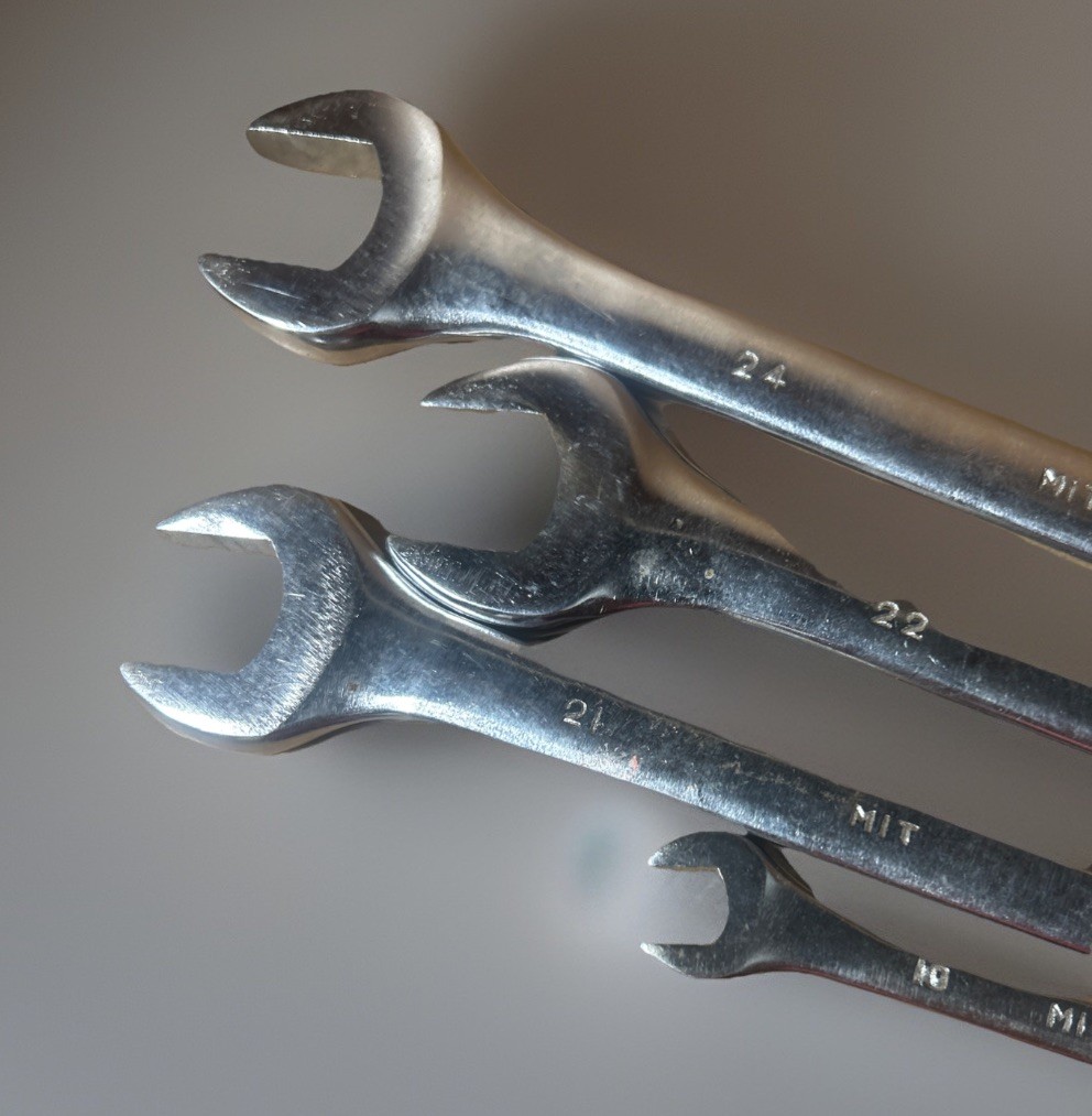Combination Wrenches By MIT Set Of 4 Metric Size 24, 22, 21 & 10 MM Drop Forged