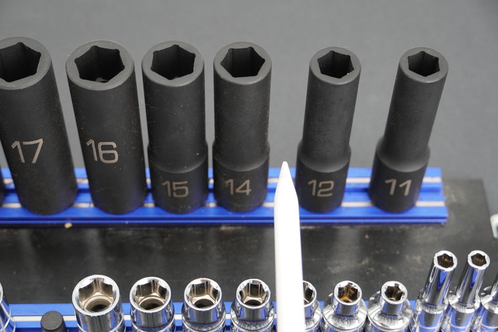 Matco Tools ADV Silver Eagle Socket Set Metric Deep Shallow Chrome Impact Rail