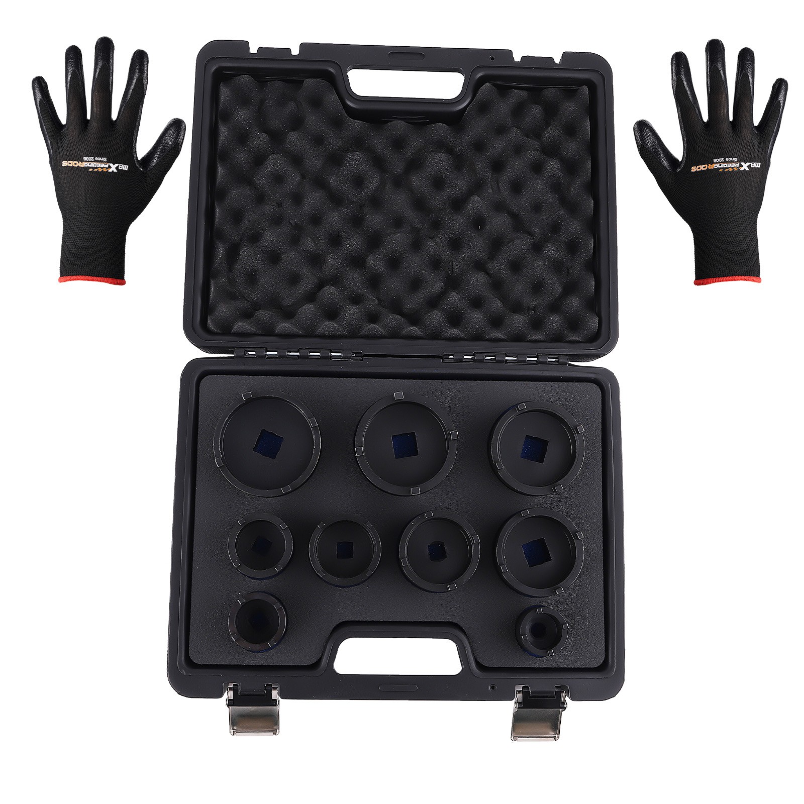 9X 1/2″ 3/4″ KM4-KM12 DRIVE GROOVED LOCK NUTS SOCKET SET & EXTERNAL TEETH