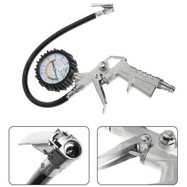 220PSI Tire Pressure Gauge with Thick Explosion Proof Tube for Vehicle Tires