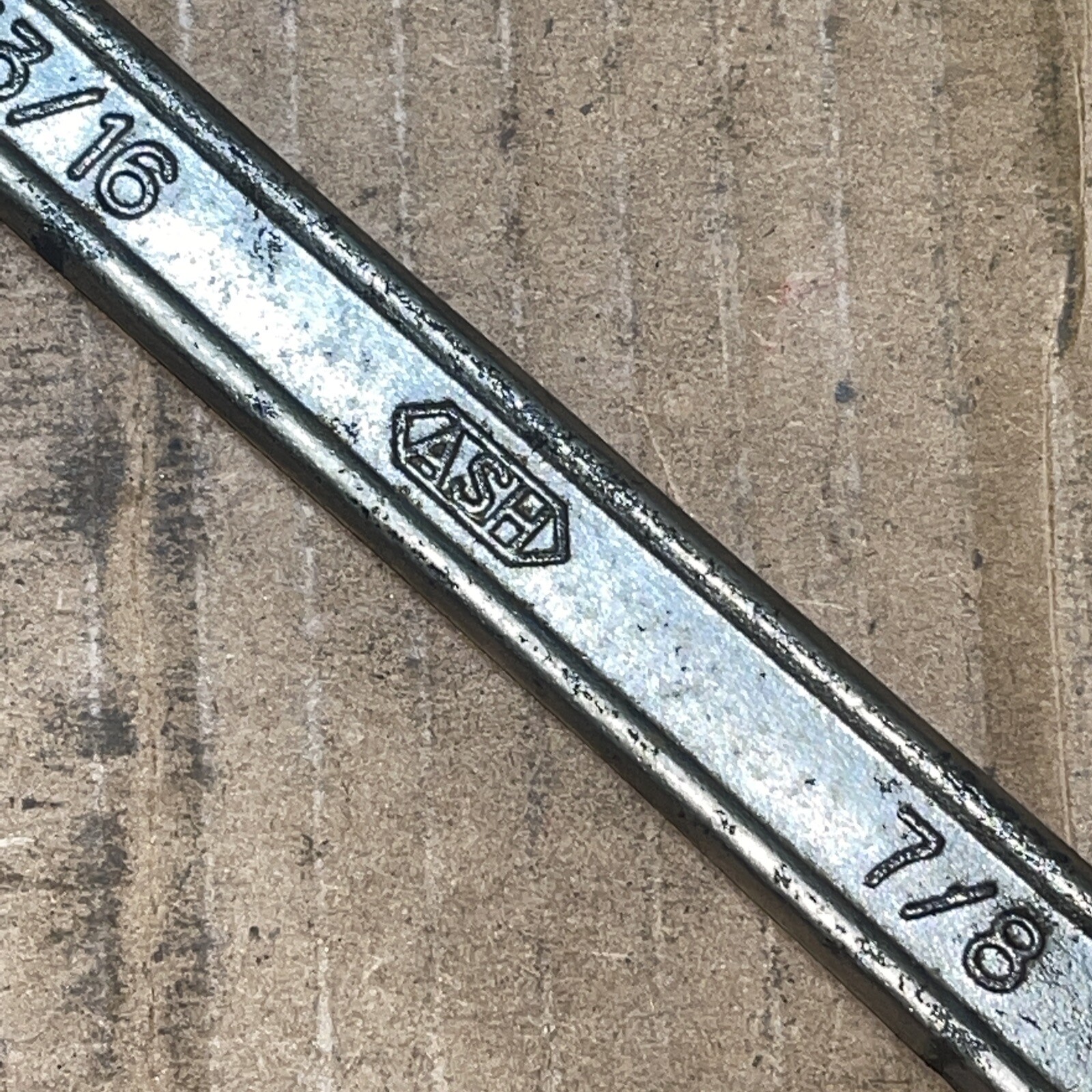 ASH (Asahi Metal Industries) Japan 7130 SAE 13/16 X 7/8 Open End Wrench Vintage