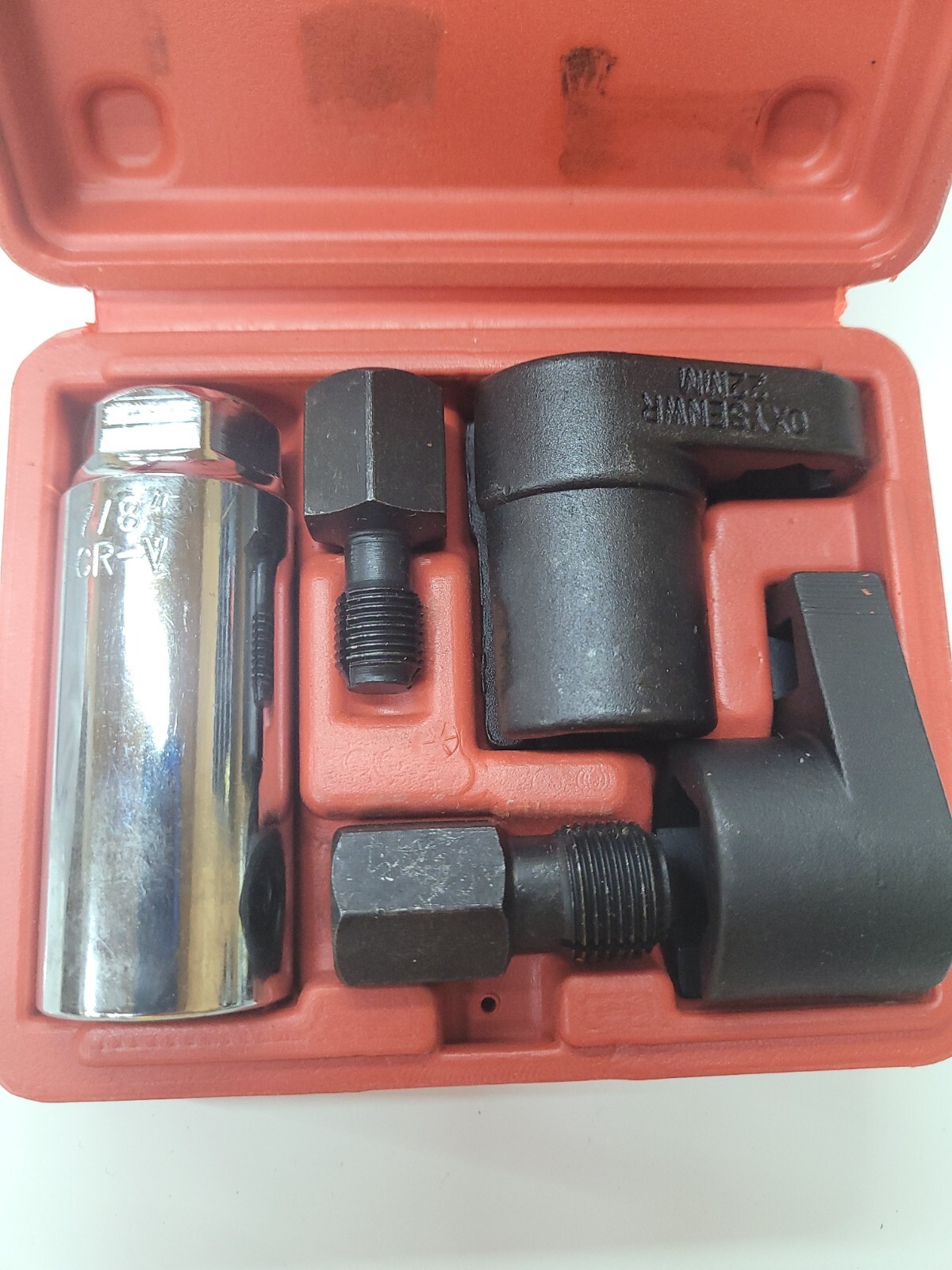 5 pc Oxygen Sensor Socket Vacuum Wrench O2 M12 M18 Tool Renew Thread Chaser set