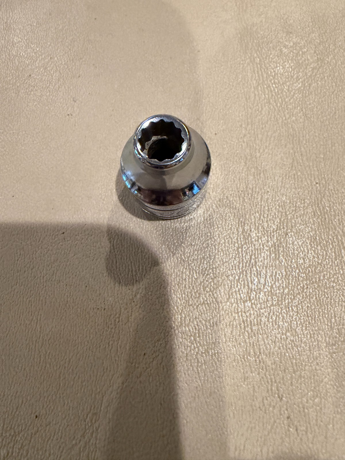 Snap On #F081, 1/4” , SAE, 3/8” Dr., 12 Pt., Chrome, Shallow, Socket-USA Used
