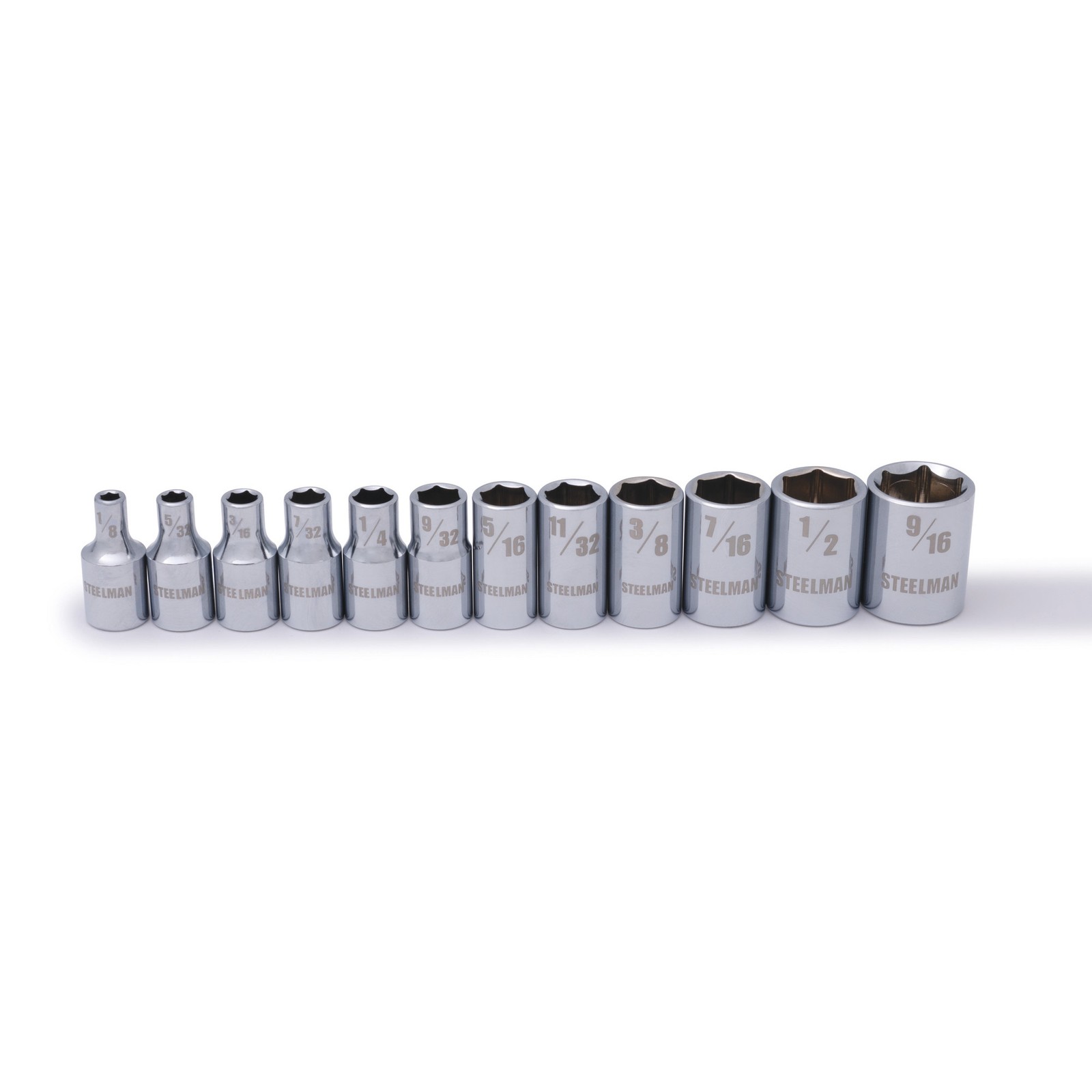 Steelman Pro 12-pc 1/4 in. Drive Shallow Depth 6-pt Chrome SAE Socket Set 78154