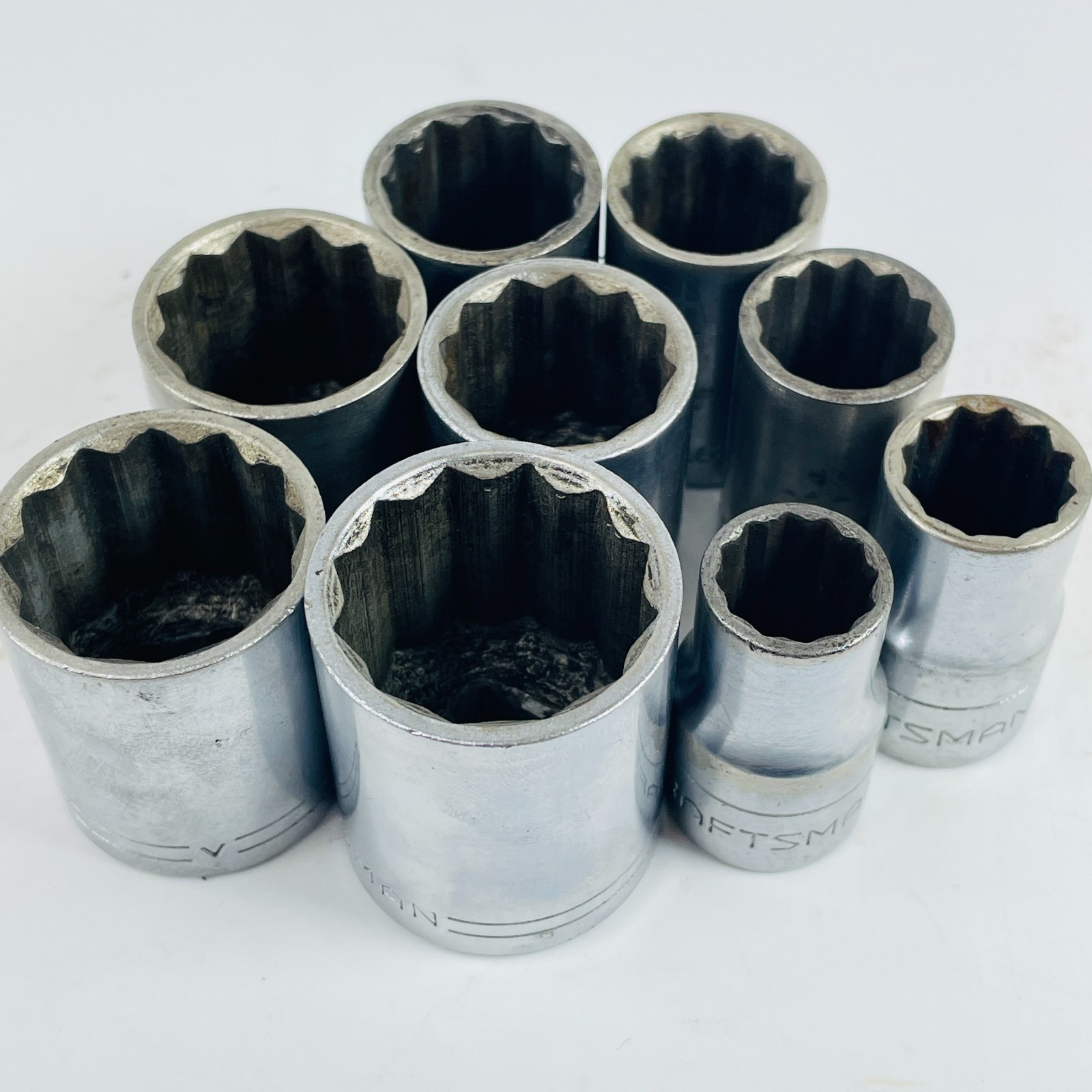 VTG Craftsman V Series 1/2″ Drive Socket Set 10Pc SAE 12 Pt 1/2″ to 1″ w Ratchet