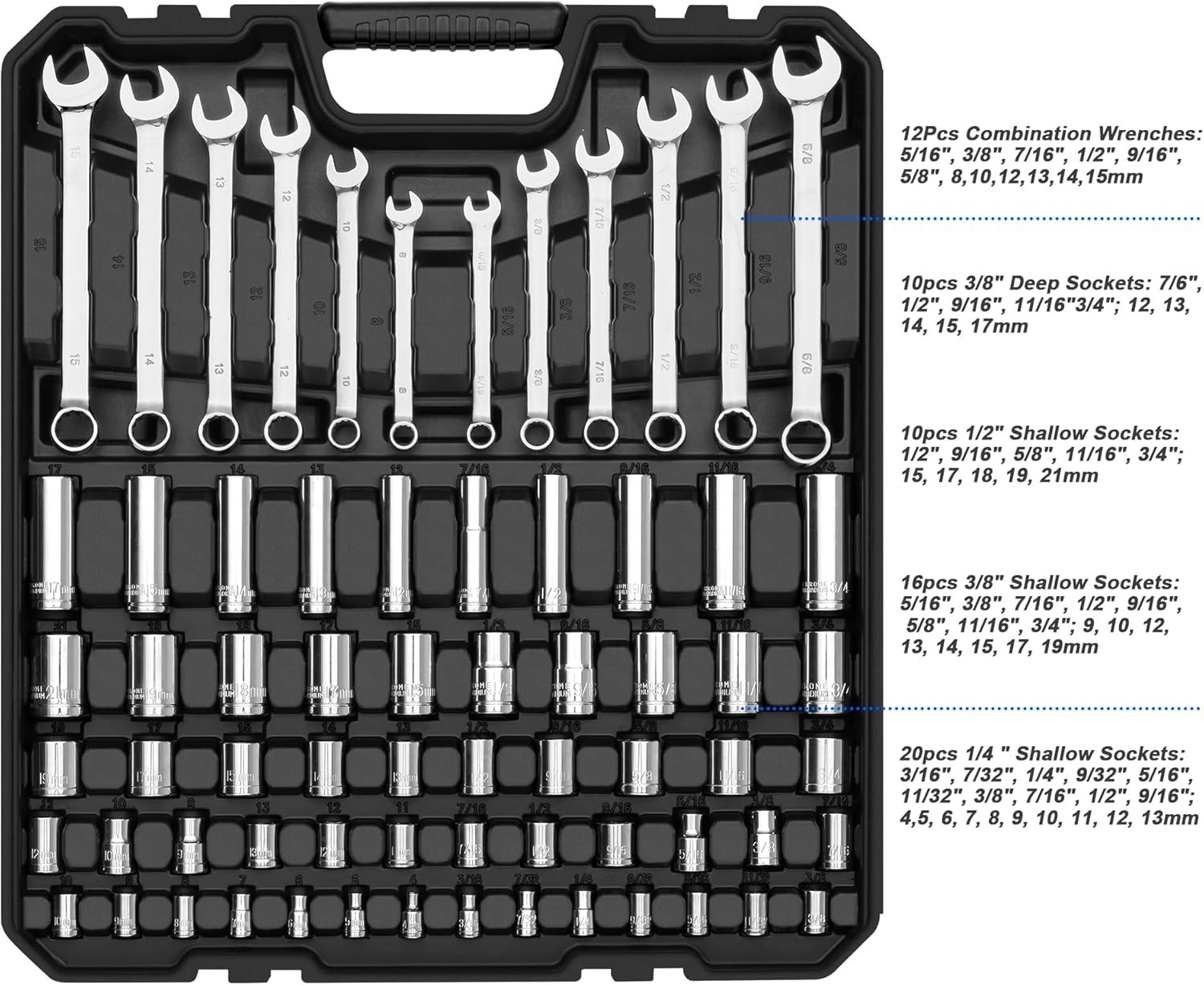 Prostormer 240-Piece Mechanics Tool Set, General Assorted