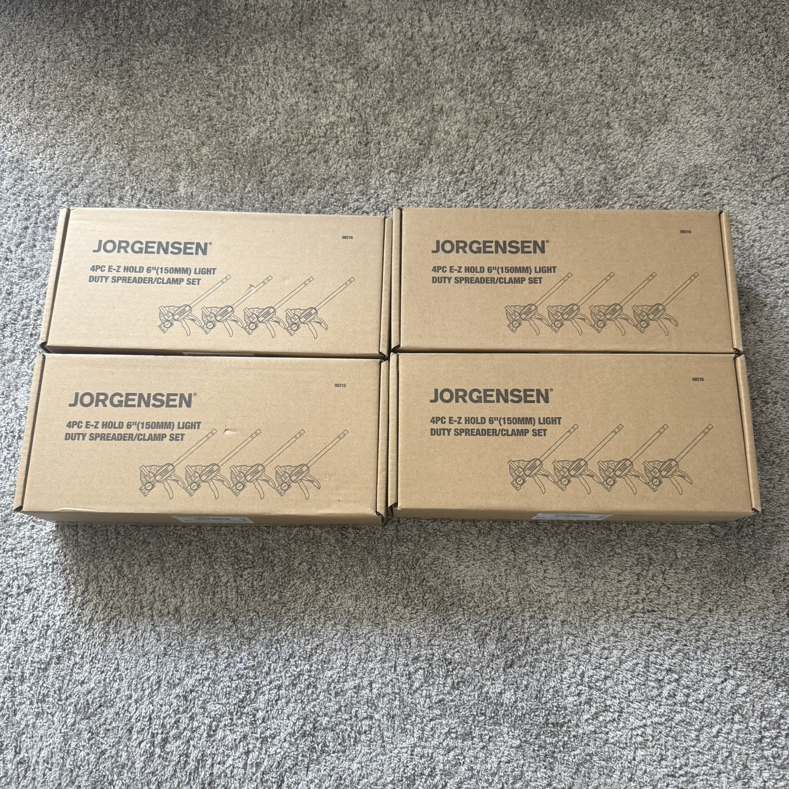 JORGENSEN 150 mm Woodworking Clamps 4-Pack, Splicable to 400 mm Ratchet Bar Cla
