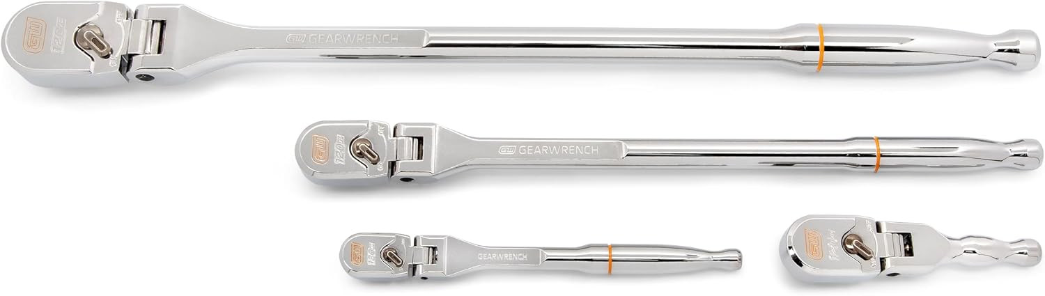 GEARWRENCH 4-Pc 120XP Flex Handle Teardrop Ratchet Set | 1/4″ 3/8″ 1/2″