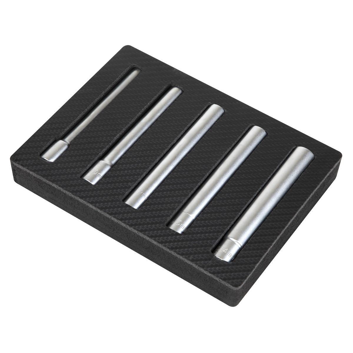 Sealey Extra-Deep Socket Set 5 Pieces 8 10 12 13 14mm 3/8″ Square Drive SX814