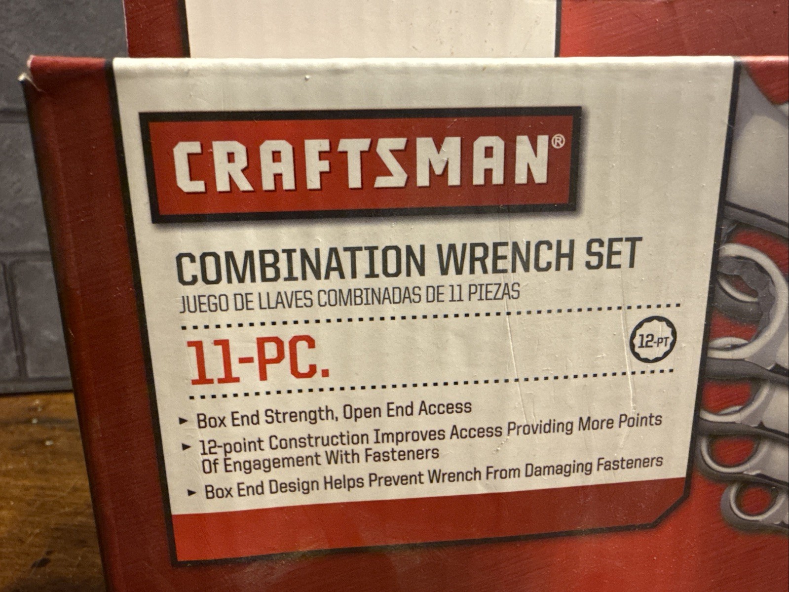 Craftsman New 11 PC SAE Combination Wrench Set 5/16-7/8in 947004 SAE