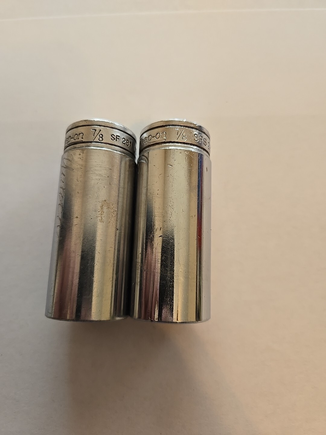 Snap On 3/8″ Drive 7/8″ 6&12PT Chrome Deep Sockets Lot Of 2