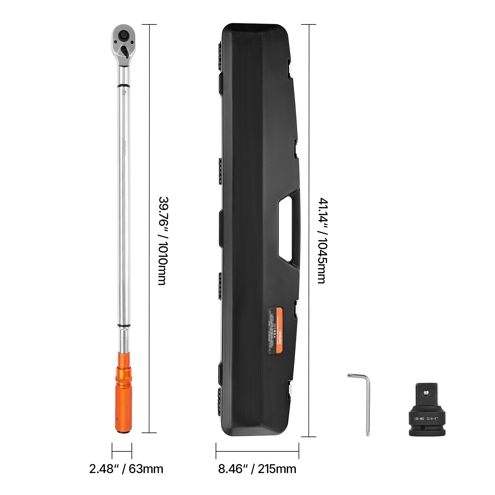 Uimoso 3/4 Inch Drive Torque Wrench, 100-600 lbf-ft/136-814 N.m, Dual Direction