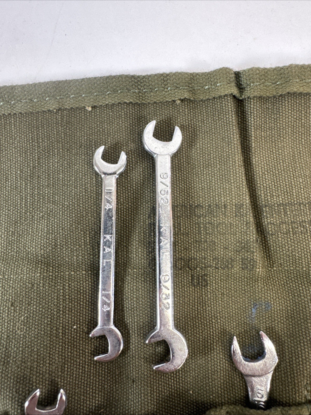 KAL AKE USA SAE Ignition Wrench Set 10pc Canvas Roll Military