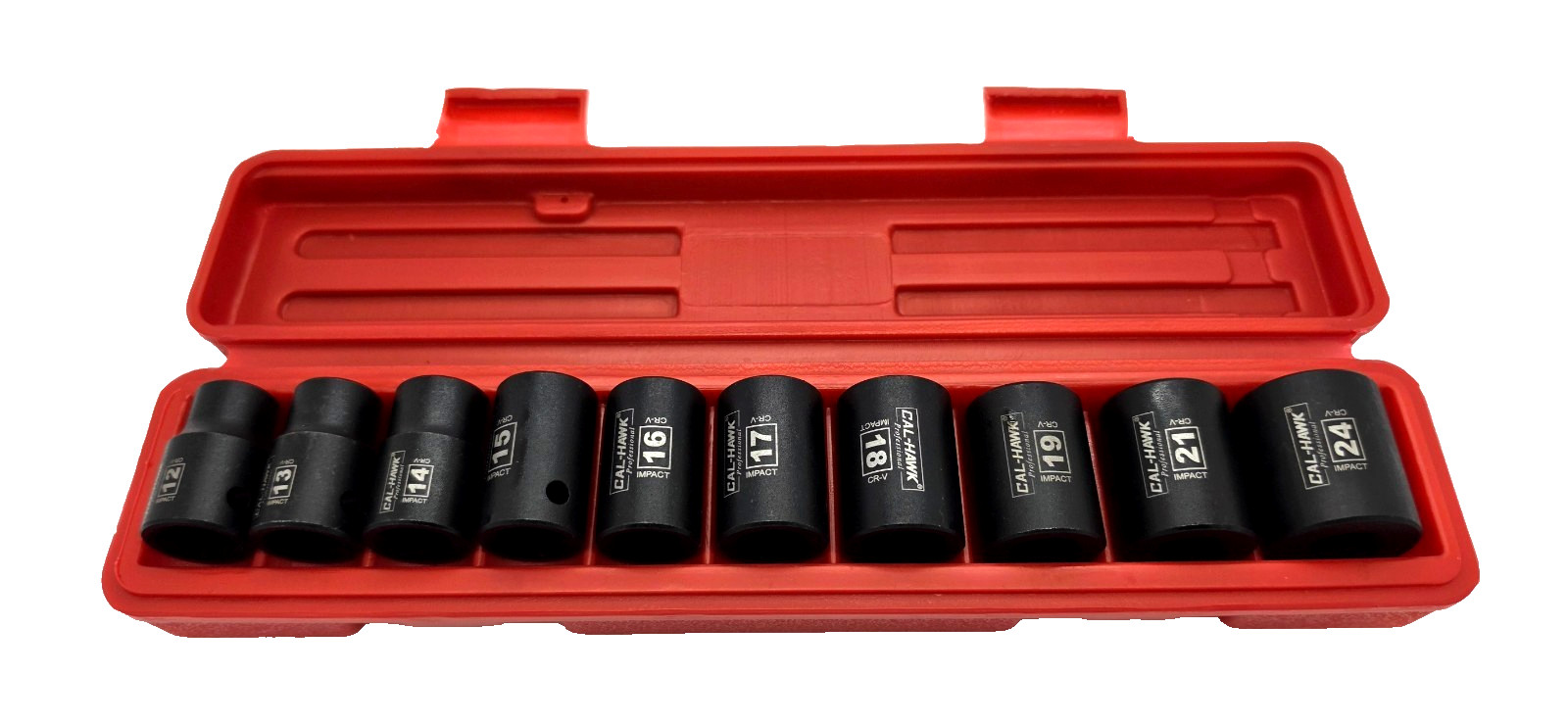 10pc 1/2″ Drive Shallow Impact Socket Set METRIC 6 Point Sockets w/ Case