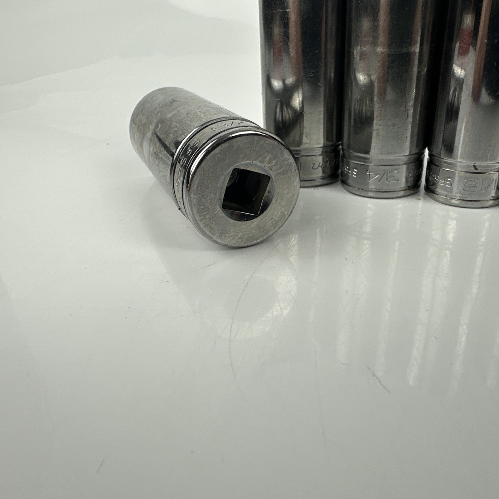 SnapOn Tools 211SFSY NEW 11 Piece 3/8″ Drive 6 Point SAE Chrome Deep Socket Set
