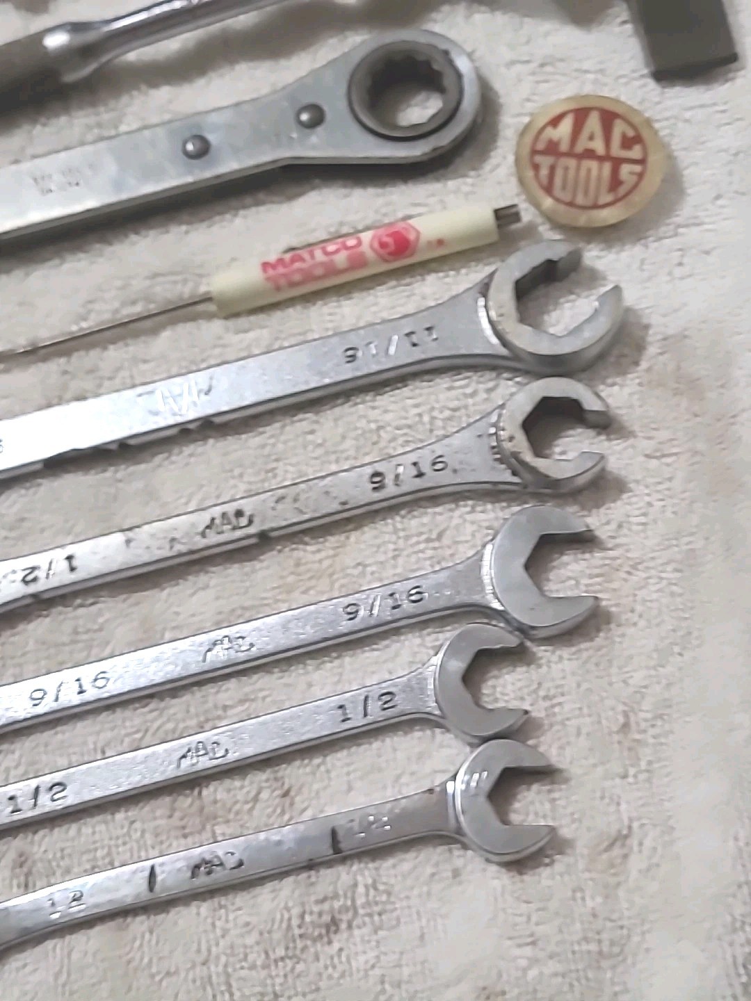 Mac Tools Lot 3/8″ Drive X8R, CH3 WELDING HAMMER 6 WRENCHES, MATCO, USA MADE.