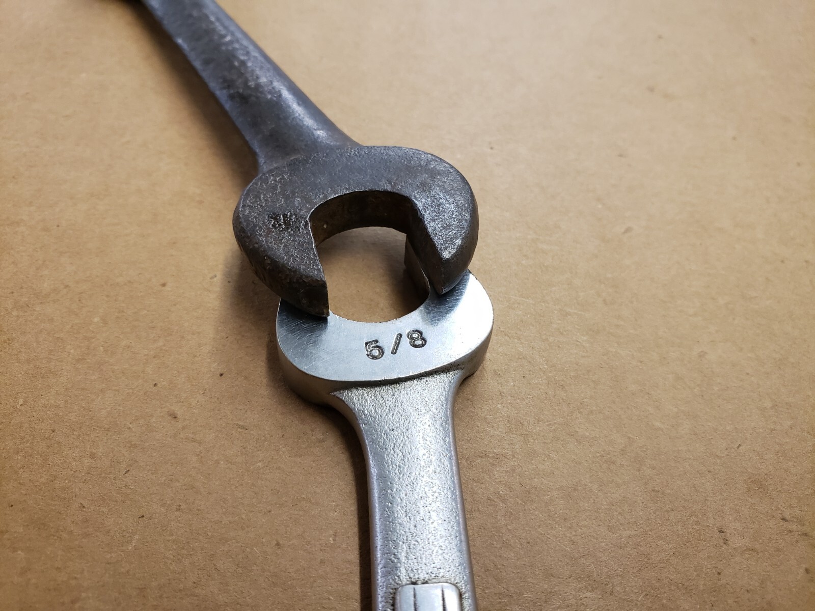 Vintage Drop Forged USA 94 9/16″ 5/8 Unmarked Combination Double Open End Wrench