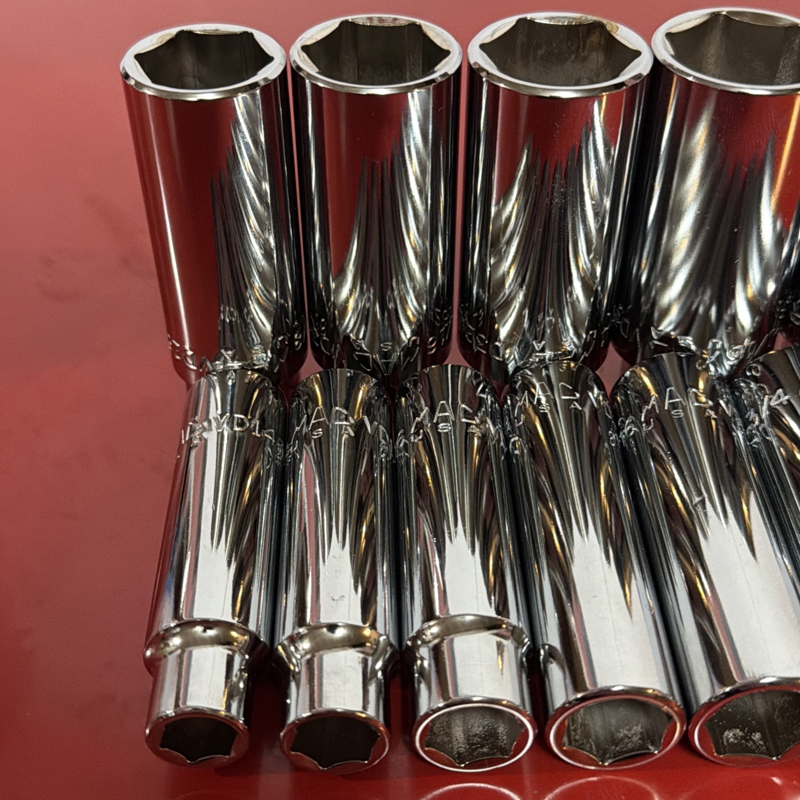 Mac Tools SAE Deep Socket Set 1/2” Drive 6pt 7/16” to 1-1/8” SVD126TR NEW READ!