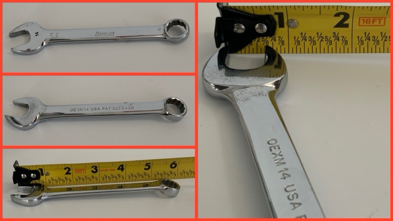 SNAP ON Combination Wrenches SET OF 8—10/11/13/14/15/16/17/18 mm 12 Pt-Flank Dry