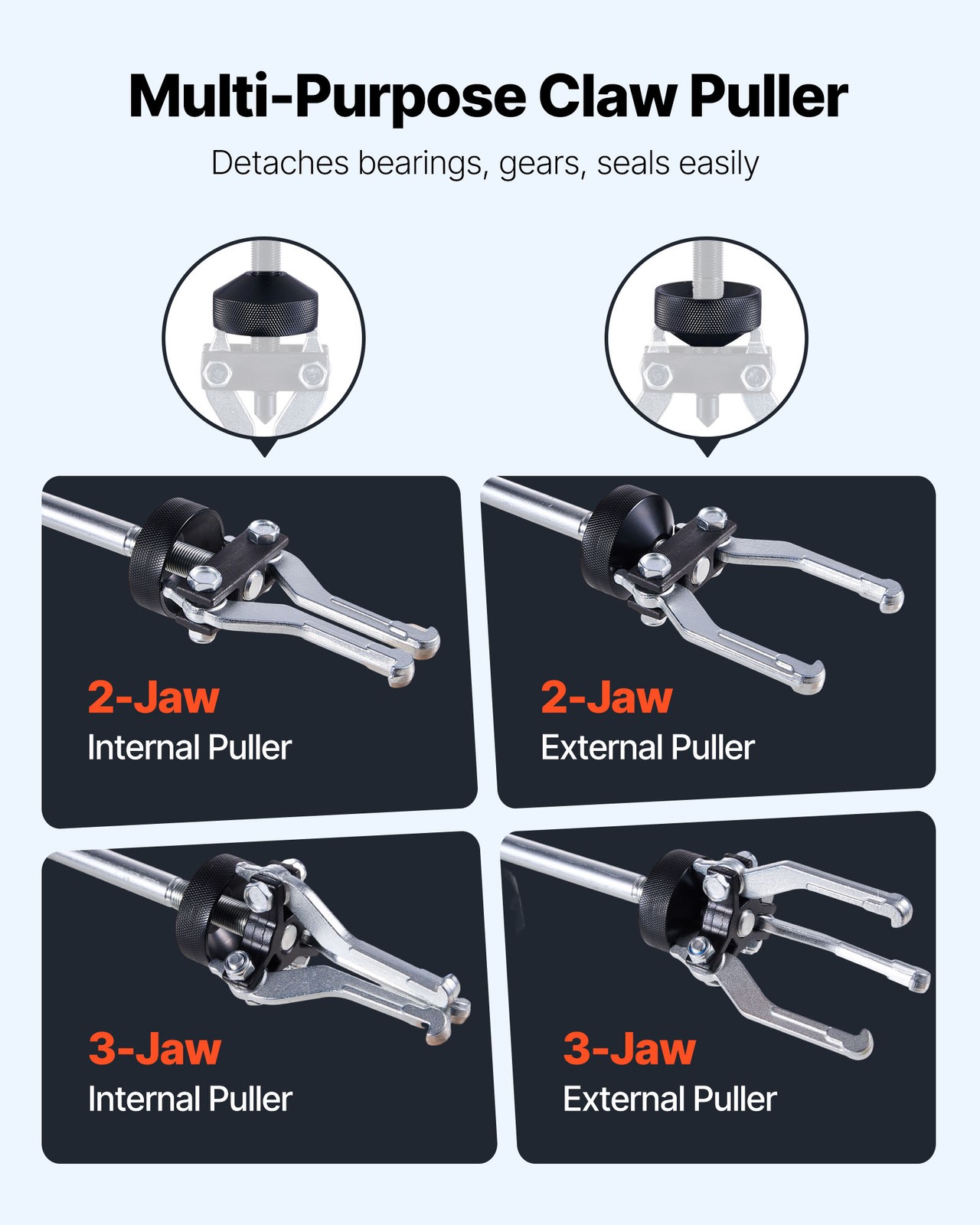 VEVOR 9-Way Slide Hammer Puller Set Front Rear Wheel Hub Bearing Remover 15PCS
