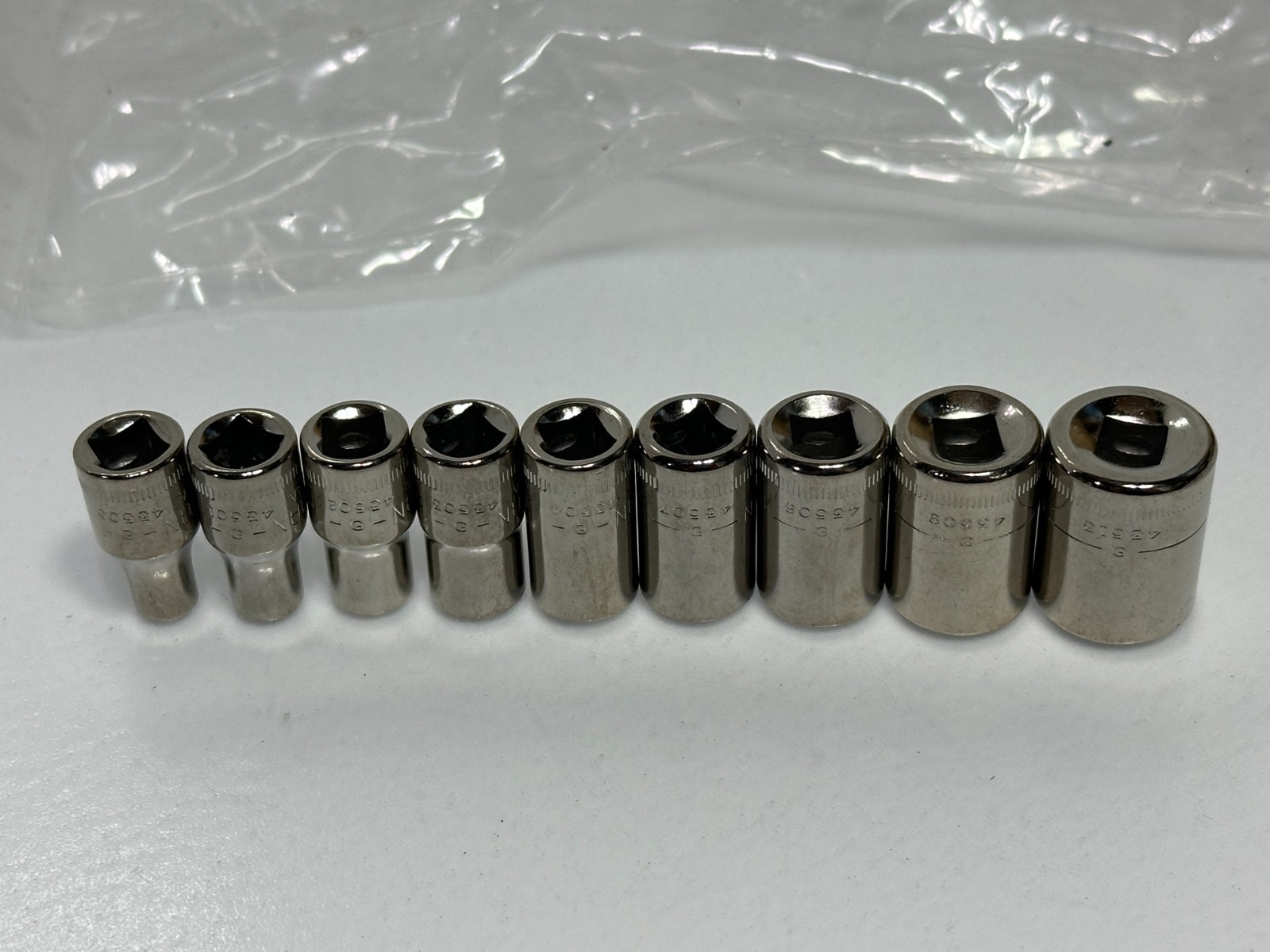 🇺🇸 Craftsman Tools USA G 9pc Metric 4mm-12mm Shallow Socket Set 1/4″ Drive NOS