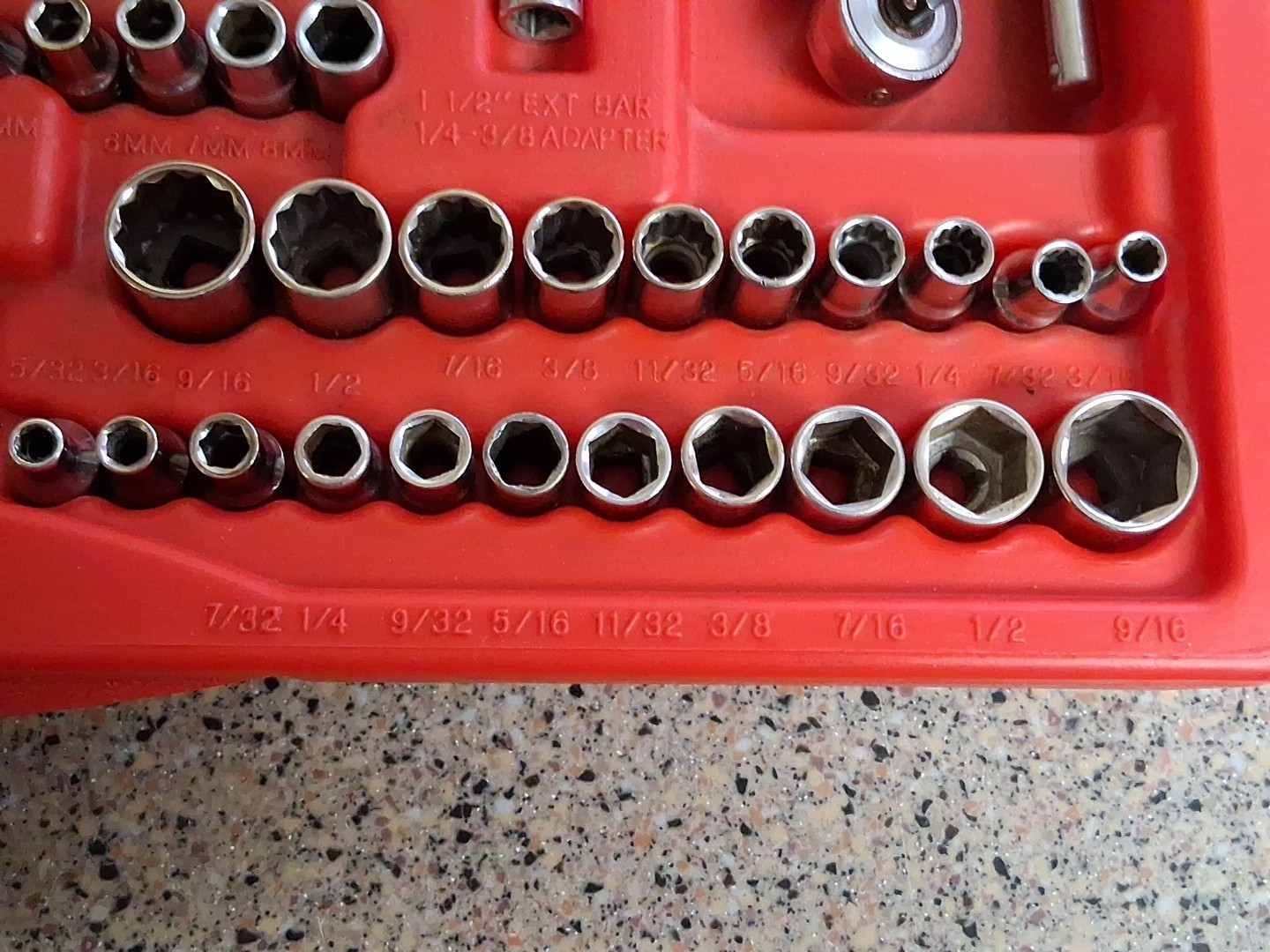 Craftsman Mechanics Socket Wrench Set Drawer Metric & SAE G, V, EE 1/4″ Dr