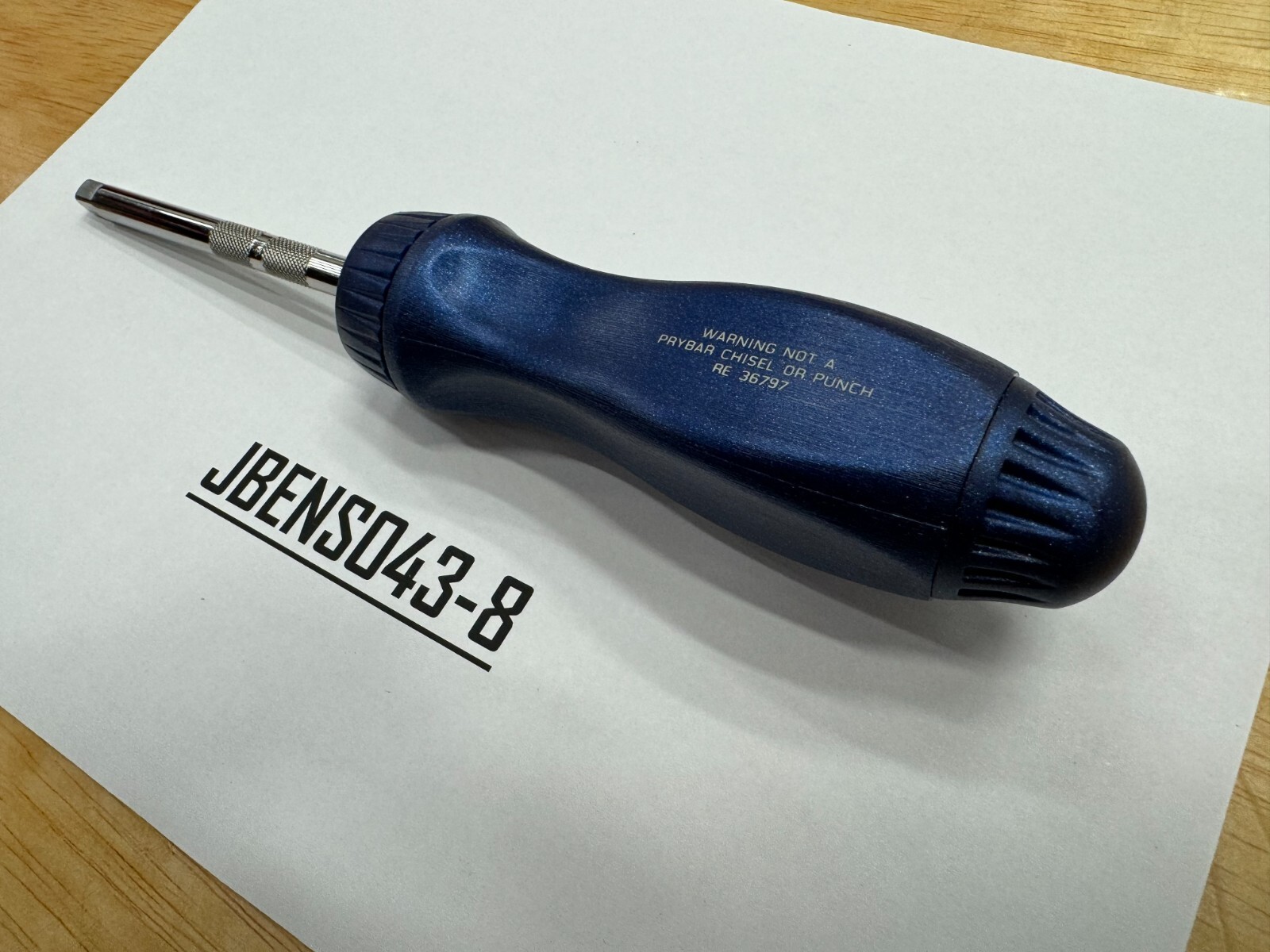 Snap-on Tools NEW POWER BLUE 1/4″ Drive Hard Grip 4″ Ratcheting Driver TMR4MB